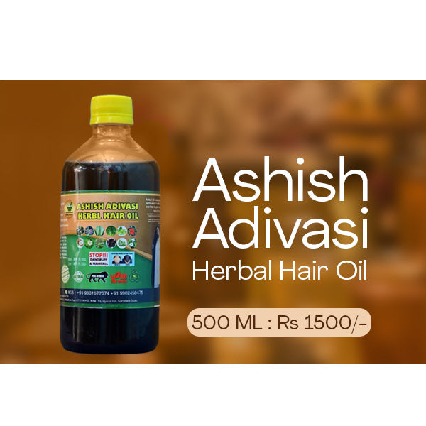 Ashish Adivasi Herbal Hair Oil 500ml – Original Ayurvedic Hair Oil for Hair Fall Control and Growth