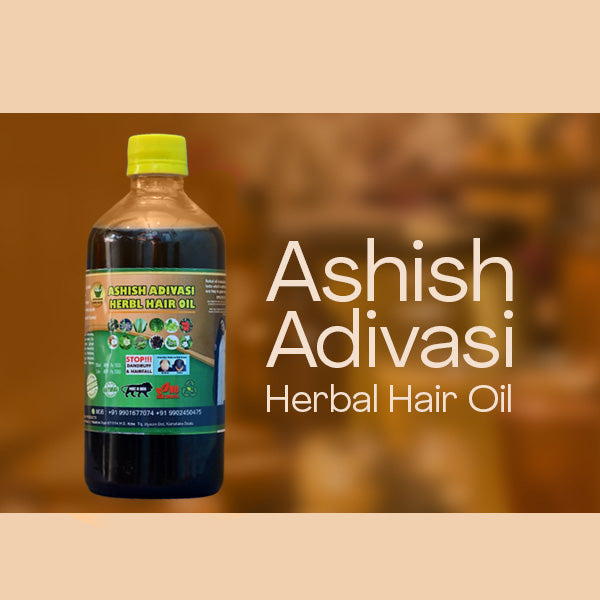 Ashish Adivasi Herbal Hair Oil 500ml – Original Ayurvedic Hair Oil for Hair Fall Control and Growth